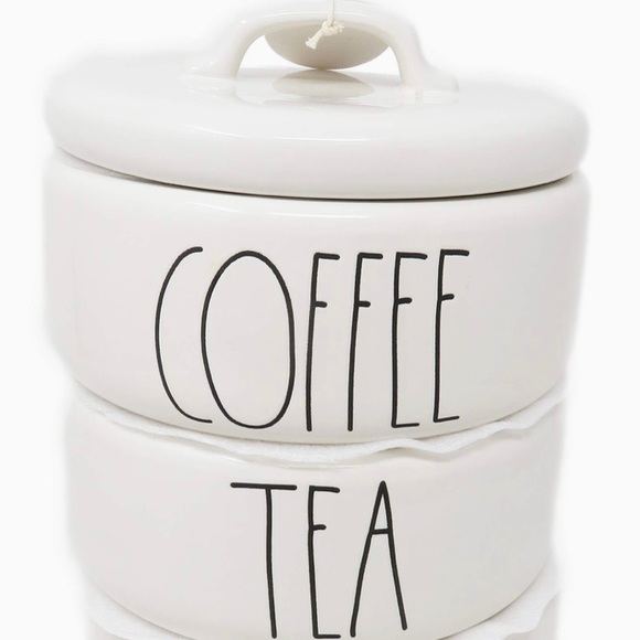 4 Piece COFFEE / TEA / SUGAR Ceramic LL Stacking Canister Set
